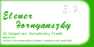 elemer hornyanszky business card
